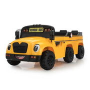 12V Electric Kids Ride-On School Bus – 2-Seater, MP3, USB, LED Lights & Remote Control for Ages 3–8