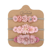 3Pcs/Set Artificial Flower Baby Headbands Girls