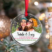 Personalized Crystal Glass Prism Ornament – Custom Photo & Name Circle Keepsake