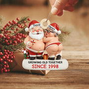 Personalized “Naughty & Funny Couple” Christmas Ornament – Custom Names, Skin Tones & Anniversary Year Wooden Keepsake for Couples | Anniversary & Christmas's Day Gift