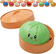 Glitter Dumpling Squishy Toy with Gift Box Slow Rising Sensory Squeeze Toy for Stress Relief and Relaxation