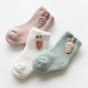 3 Pairs Warm Winter Baby Socks - Cute Design