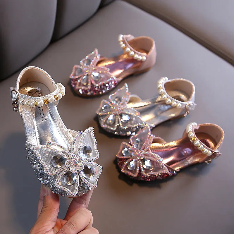 Girls silver wedding shoes sales