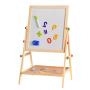 Kids Wooden Double-Sided Easel – Adjustable Blackboard & Whiteboard Drawing Painting Toy for Early Learning Education