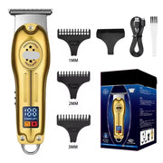 Kemei hair clipper set with attachments and packaging on a white background
