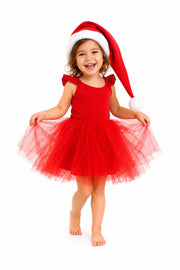 Kids Red Elf Tutu Dress – Festive Christmas Party Outfit & Holiday Costume