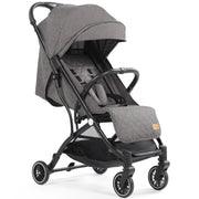 Gray stroller on a white background