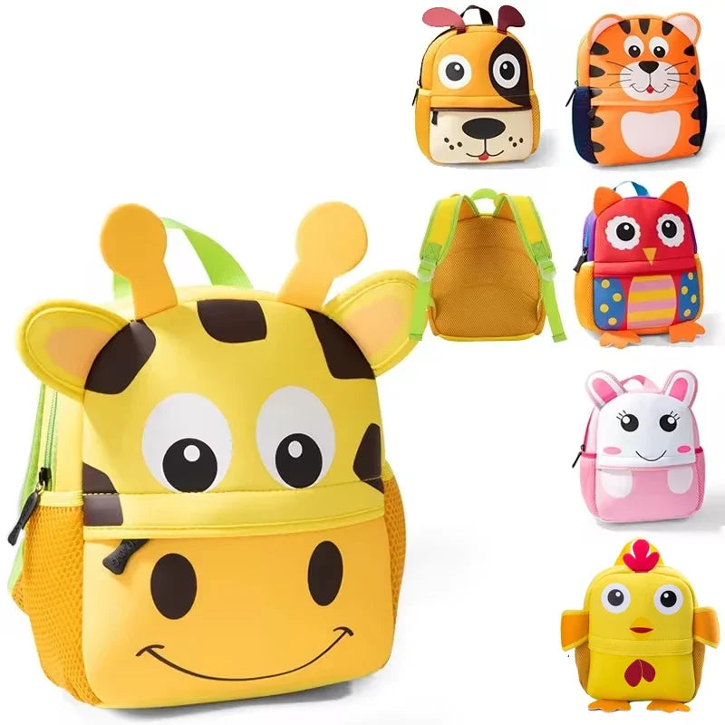 New 3D Children School Bags Kids Backpacks Kindergarten Cartoon Animal Toddler Kids Backpack Fashion Travel Outdoor Bags, Tiger