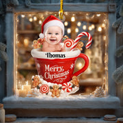 Personalized Baby Photo “Merry Christmas” Acrylic Ornament