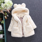 Winter Baby Girls' Faux Fur Hooded Coat
