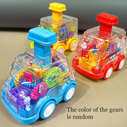Transparent Gear Car Toy – Battery-Free Pull-Back Play & Colorful Motion