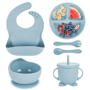 Baby Silicone Tableware Set Of 6: Dishes & Utensils For Children