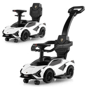 3-in-1 Toddler Ride On Push Car, Kids Licensed Lamborghini Walking Toy with Detachable Guardrails, Universal Steering Wheels, and Hidden Storage (18-60 Months)