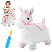 Juguete saltarín inflable en forma de caballo para montar, fabricado en PVC ecológico para uso en interiores/exteriores, promueve el equilibrio y la coordinación (edades 18 meses+)