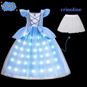 Girls LED Princess Ball Gown – Blue Dress-Up Costume