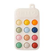Baby Silicone Phone Teether – Press & Click Number Buttons, Color Recognition, BPA-Free Sensory Toy