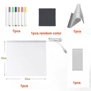 Kids DIY LED Message Board Night Light – Rewritable Acrylic Drawing Lamp