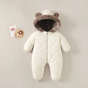 Baby & Toddler Quilted Romper – Bear-Ear Hood & Zip-Up Design