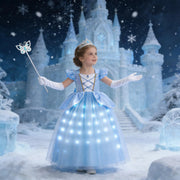 Girls LED Princess Ball Gown – Blue Dress-Up Costume