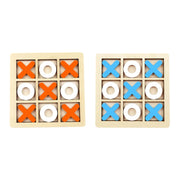 Wooden Tic-Tac-Toe Game – Montessori XO Chess Puzzle for Kids & Family