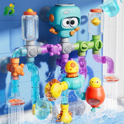 Kids Bath Water Pipe Building Set – Octopus STEM Splash Toy