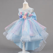 Girls Princess Ball Gown – Sleeveless Flower Party Dress
