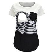 Striped Maternity Nursing Top