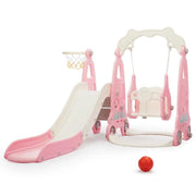 3-in-1 Car-Themed Toddler Slide and Swing Set β Slide, Swing & Basketball Hoop for Indoor & Outdoor Play