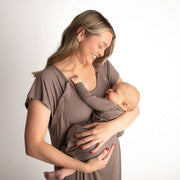 Ribbed Maternity Labor & Delivery Nursing Gown – Soft Modal Hospital Dress