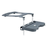 Gray plastic bracket with adjustable arm on a white background