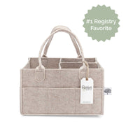 Felt Diaper Caddy Organizer – Portable Nursery Storage with 8 Pockets, Removable Insert & Sturdy Handles