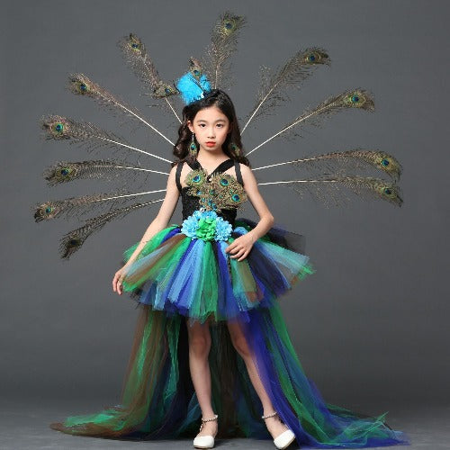 peacocks party dresses Brilliant Peacock Feather and Green Sequin Gown