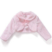 Fleece Pompom Long Sleeves Bolero