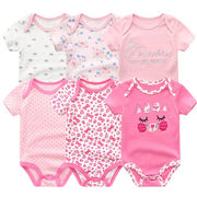 6 Pcs Bundle Mix Prints Soft Cotton Baby Boy Onesies