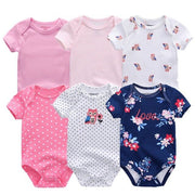 6 Pcs Bundle Mix Prints Soft Cotton Baby Boy Onesies