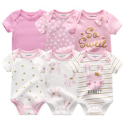 6 Pcs Bundle Mix Prints Soft Cotton Baby Boy Onesies