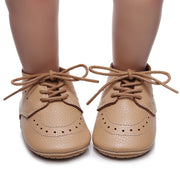 Lace-Up Baby Boy Soft Sole First Walker Leather Shoes