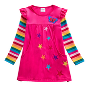 Butterflies and Candy Stripes Long Sleeve Top Dress