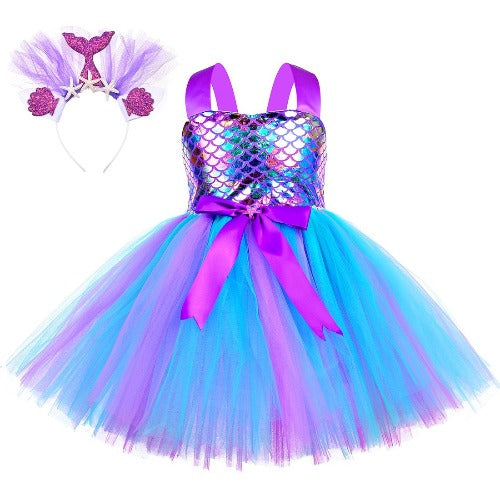 Mermaid Party Dress, 4 / Pink Mermaid Party Dress, 4 / Pink