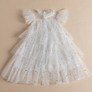 Star Splash Layering Mesh Girl Casual Birthday Dress