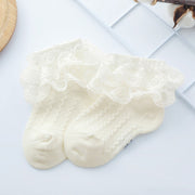 Calcetines con volantes de encaje para niñas