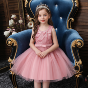 Pearl and Sequin Embroidery Top Princess Party Dress