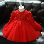 Pearl Beads and Lace Elegant Princess Ball Gown