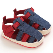 Multi Color Snap On Baby Boy Soft Sole First Walker Sandals