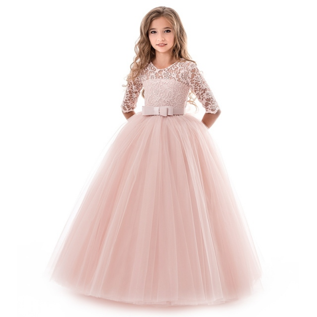 Ribbon and Lace Princess Long Dress, Purple / 9 Ribbon and Lace Princess Long Dress, Purple / 9