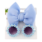 Trendy Sunglasses and Cute Bow Headwear Set for Kids