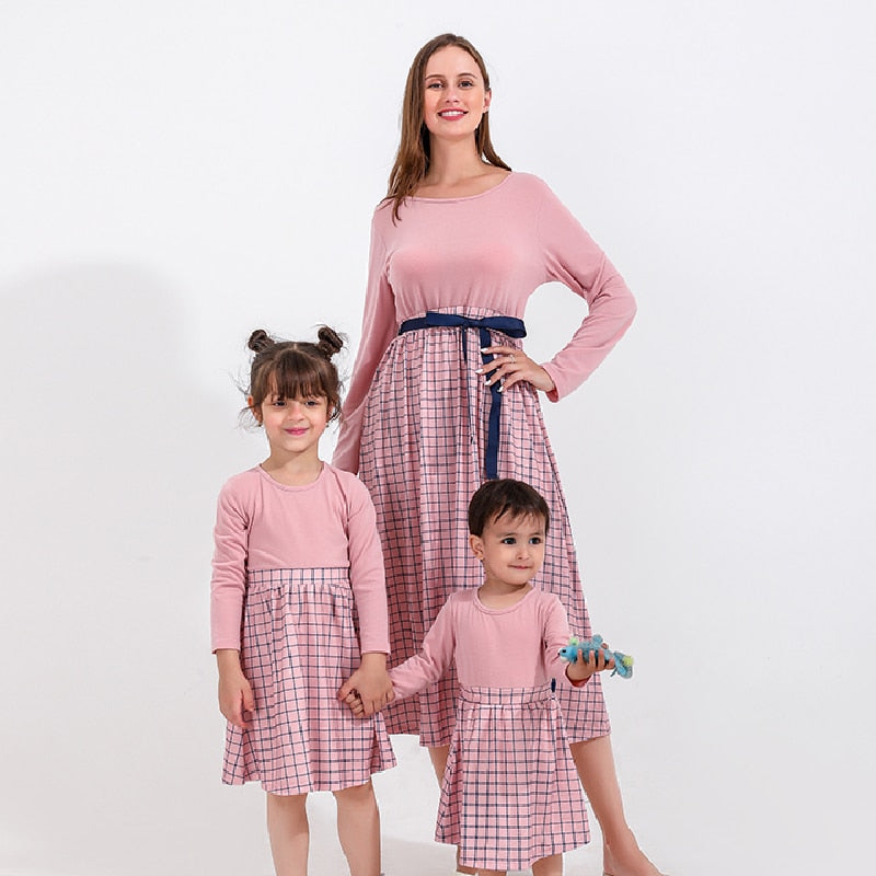 Mother Daughter Baby Family Matching Dress High-Quality Cotton Dresses, Baby 6-9M Mother Daughter Baby Family Matching Dress High-Quality Cotton Dresses, Baby 6-9M