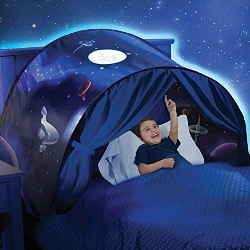 kinderbed tent Imaginative Kids' Tent with Optional LED Light – Create a Magical Bedtime Haven!, Winter with Light
