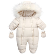 Winter Cotton Baby Romper With Gloves