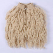 Knitted Tassel Sleeveless Shrug